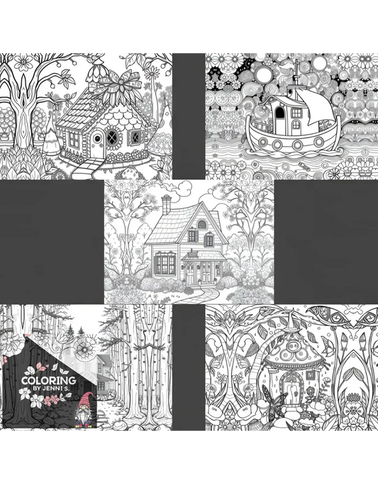 Charming Abodes, a coloring book, by: Jenni S. - Coloring by Jenni S.