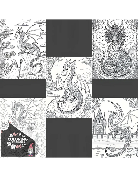 Dragons, a coloring book, by: Jenni S. - Coloring by Jenni S.