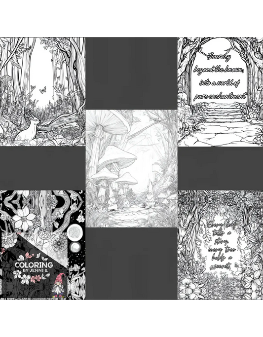 Enchanted forest coloring pages.