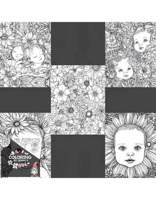 Floral baby art collage.