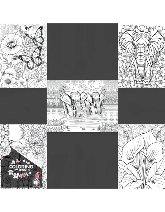 Trunk & Bloom, a coloring book, by Jenni S. - Coloring by Jenni S.