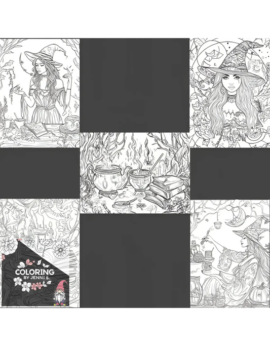 Whispers of the Cauldron, a coloring book, by: Jenni S. - Coloring by Jenni S.