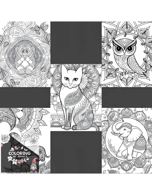 Animal Mandala's, a coloring book, by: Jenni S. - Coloring by Jenni S.