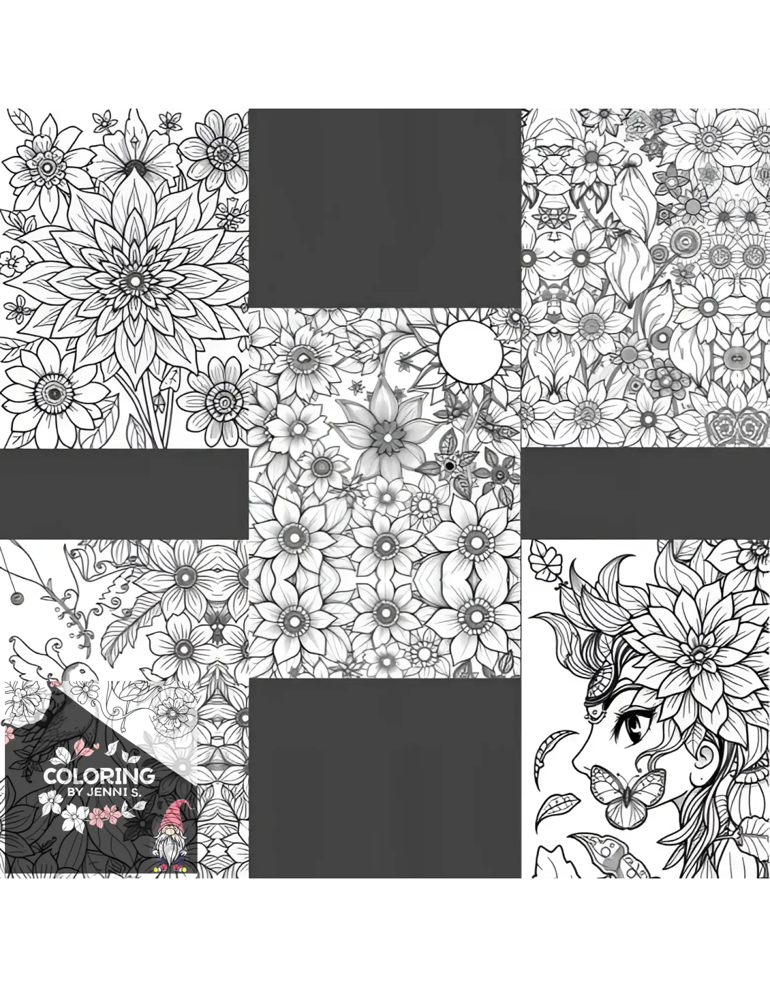 Blooming Serenity, a coloring book, by: Jenni S. - Coloring by Jenni S.