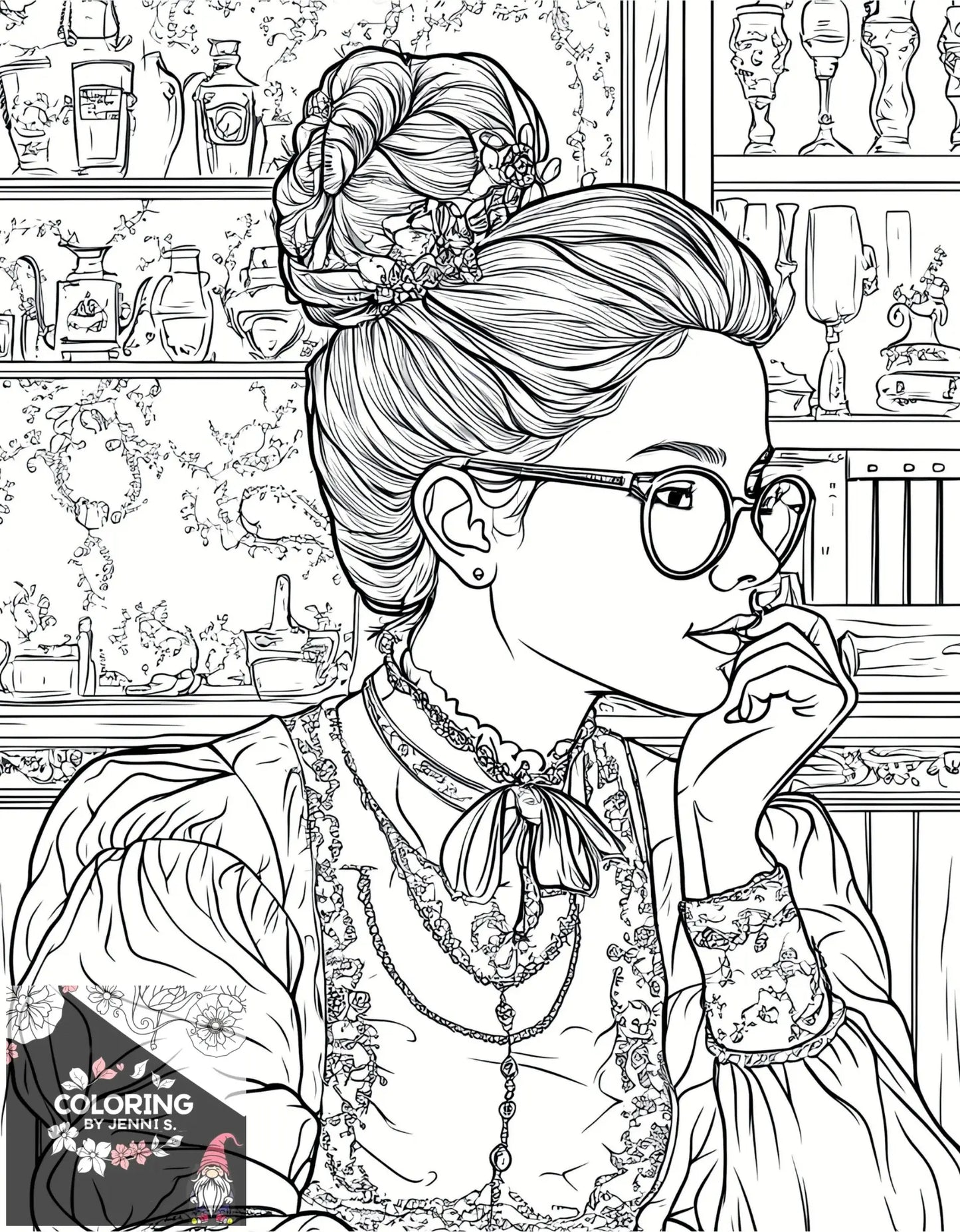 Intricate line art portrait.